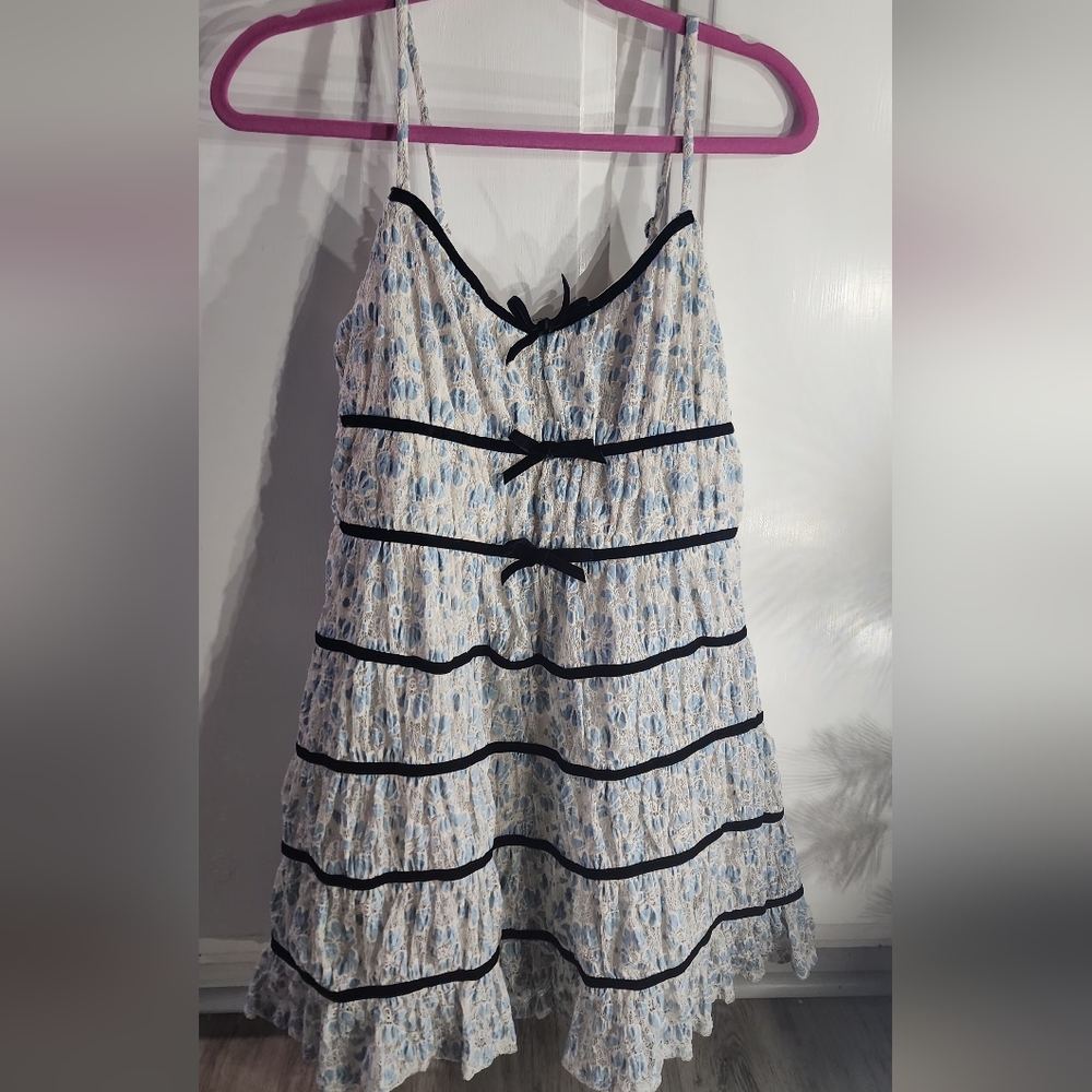 NWT Wild Fable Cream And Baby Blue Lace Dress Size S